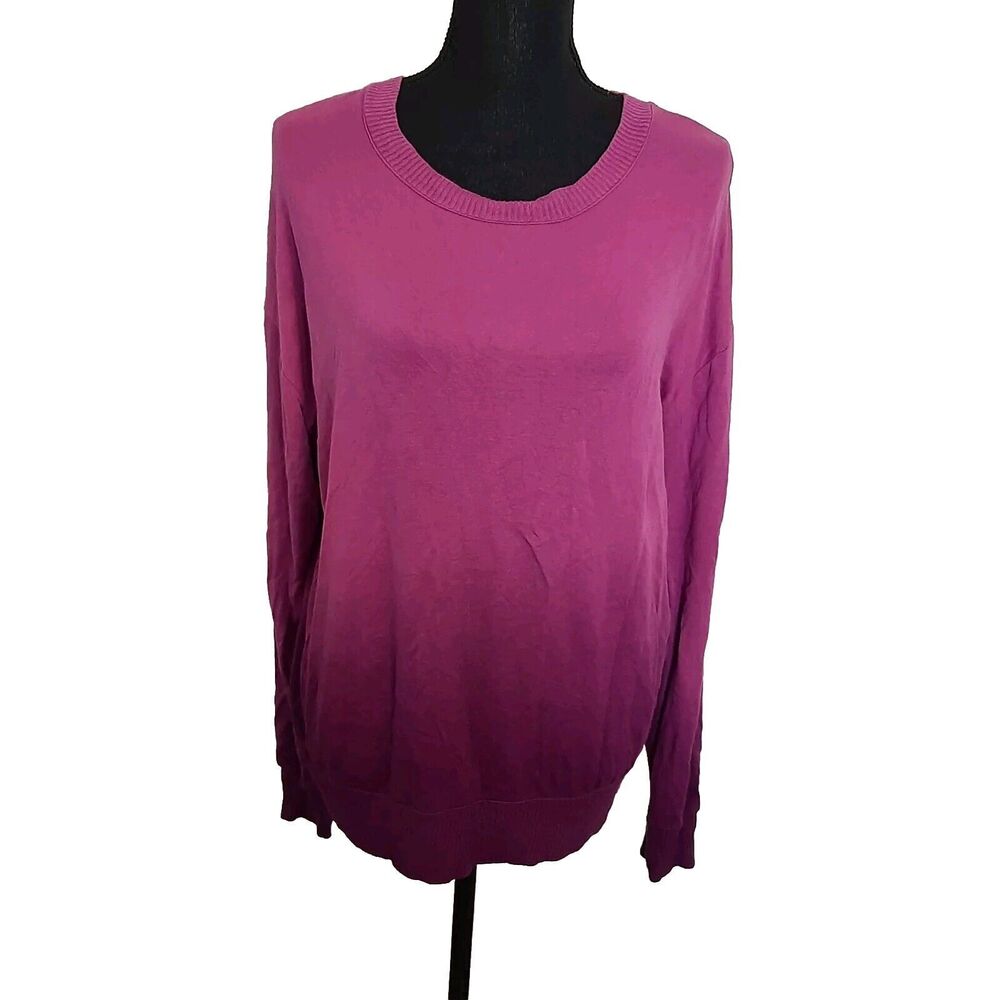 Splendid Crewneck Sweater XL Purple Ombre Orchid Lightweight Pullover Stretch